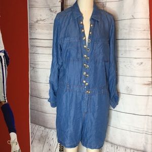 MICHAEL KORS NWT CHAMBRAY SOFT DENIM  Button front Jumper